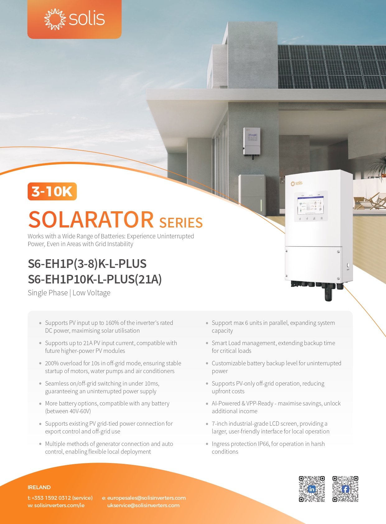 SOLIS (5-12)KW HYBRID INVERTER [S6-EH1P(5-10)K-IE]