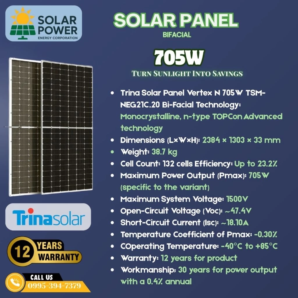 705W Trina Solar Bificial